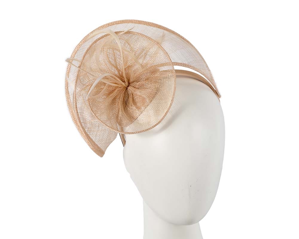 Cupids Millinery Women's Hat Nude Stylish nude sinamay fascinator by Max Alexander