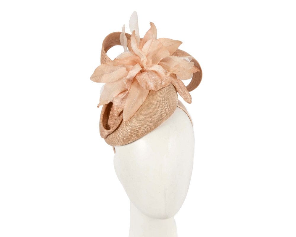 Cupids Millinery Women's Hat Nude Tall nude racing pillbox fascinator by Fillies Collection