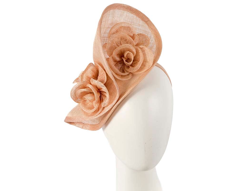 Cupids Millinery Women's Hat Nude Tall nude sinamay fascinator by Max Alexander