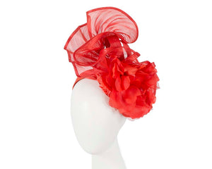 Cupids Millinery Women's Hat Orange Bespoke large burnt orange fascinator by Fillies Collection