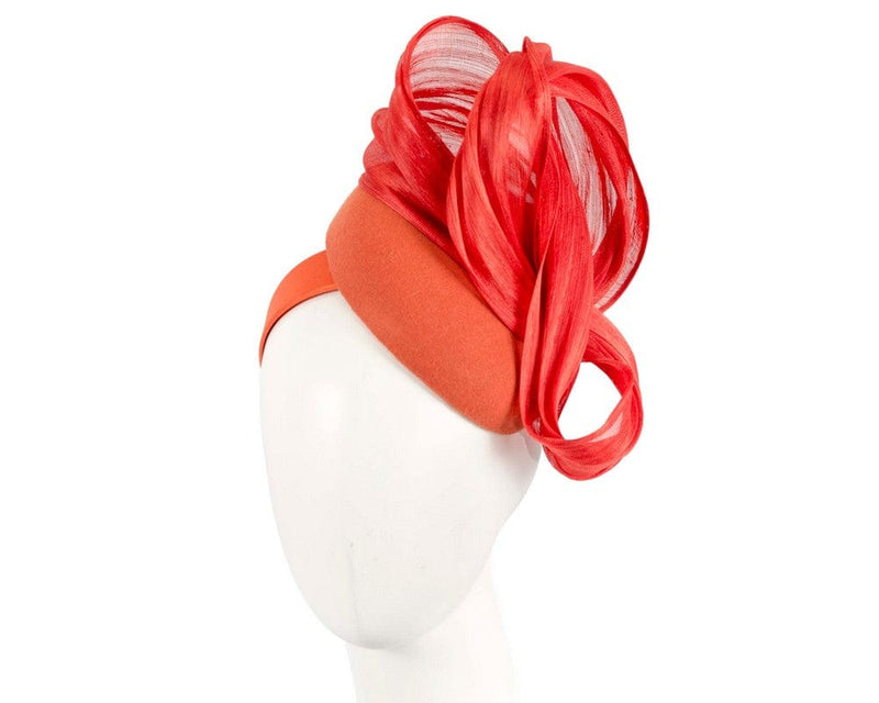 Cupids Millinery Women's Hat Orange Bespoke orange pillbox with bow by Fillies Collection