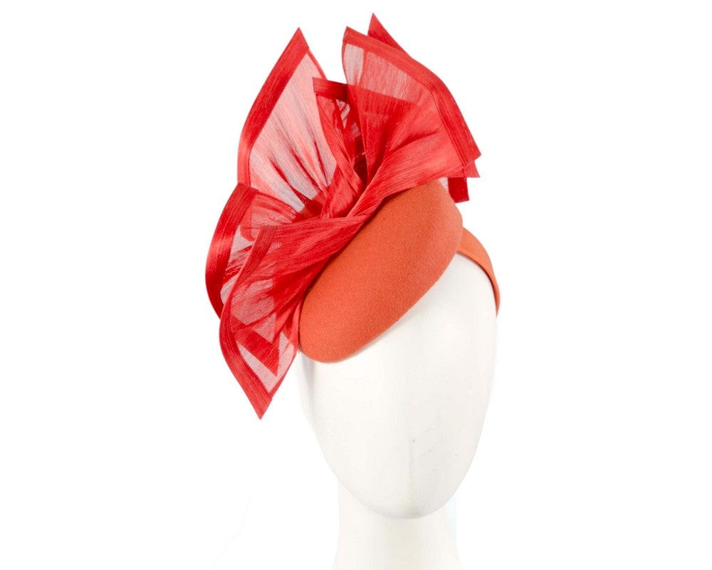 Cupids Millinery Women's Hat Orange Bespoke orange winter racing fascinator by Fillies Collection