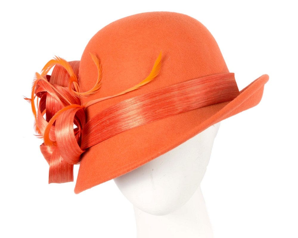 Cupids Millinery Women's Hat Orange Exclusive orange cloche winter hat by Fillies Collection