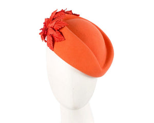 Cupids Millinery Women's Hat Orange Large Orange felt beret hat by Fillies Collection