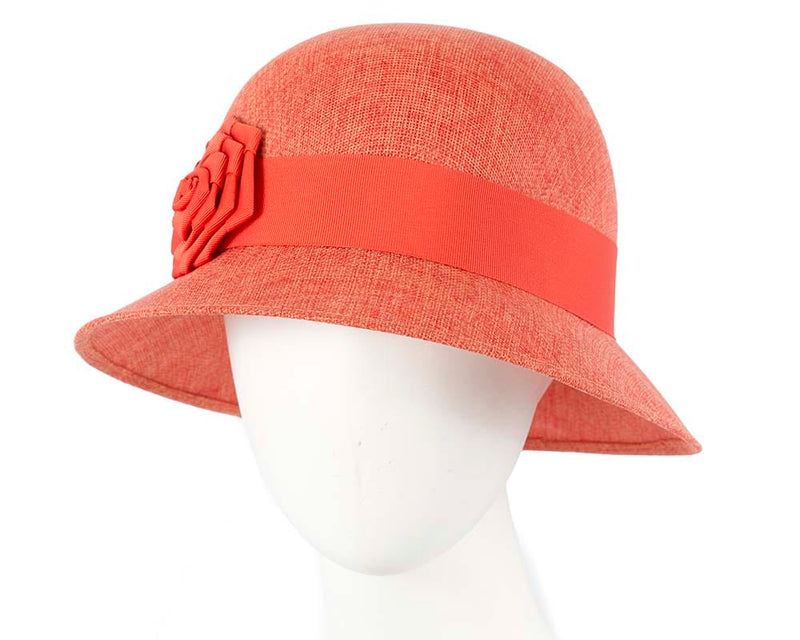 Cupids Millinery Women's Hat Orange Orange cloche hat by Max Alexander