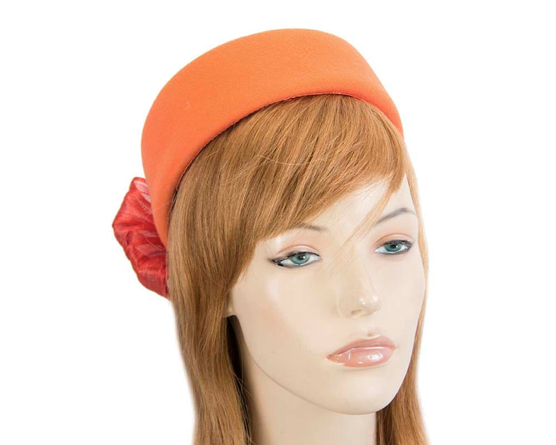 Cupids Millinery Women's Hat Orange Orange Jackie Onassis style felt beret by Fillies Collection