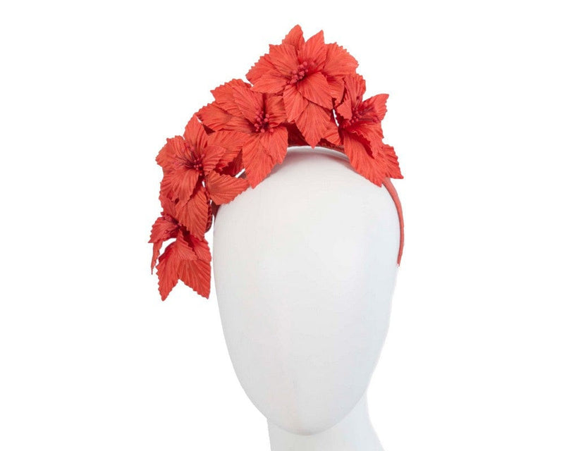 Cupids Millinery Women's Hat Orange Orange sculptured flower headband fascinator by Fillies Collection