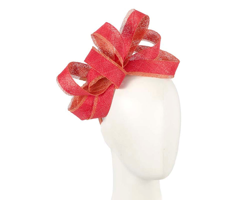 Cupids Millinery Women's Hat Orange/Red Red & Orange loops racing fascinator by Max Alexander