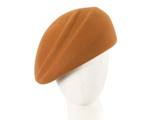 Cupids Millinery Women's Hat Orange Rust winter felt beret by Max Alexander