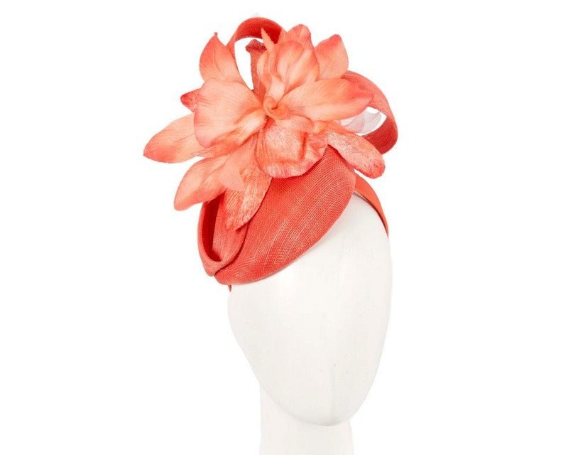 Cupids Millinery Women's Hat Orange Tall orange racing pillbox fascinator by Fillies Collection