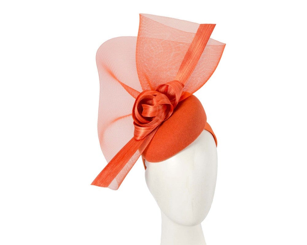 Cupids Millinery Women's Hat Orange Tall orange winter racing fascinator by Fillies Collection