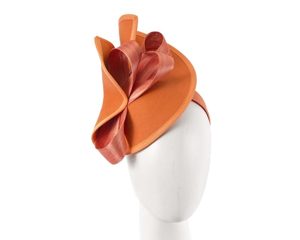 Cupids Millinery Women's Hat Orange Twisted orange felt fascinator by Fillies Collection