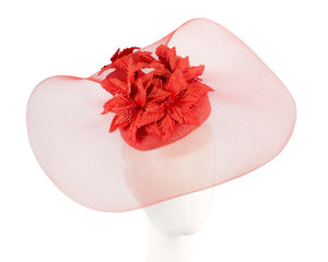 Cupids Millinery Women's Hat Orange Wide brim orange fascinator hat by Fillies Collection