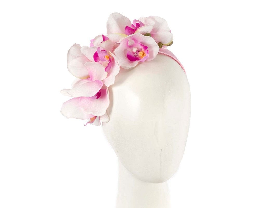 Cupids Millinery Women's Hat Pink Bespoke pink orchid flower headband by Fillies Collection