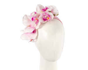 Cupids Millinery Women's Hat Pink Bespoke pink orchid flower headband by Fillies Collection