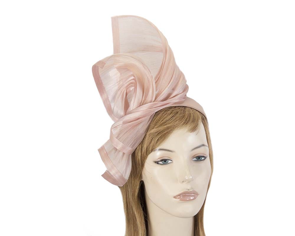 Cupids Millinery Women's Hat Pink Bespoke pink silk abaca racing fascinator by Fillies Collection