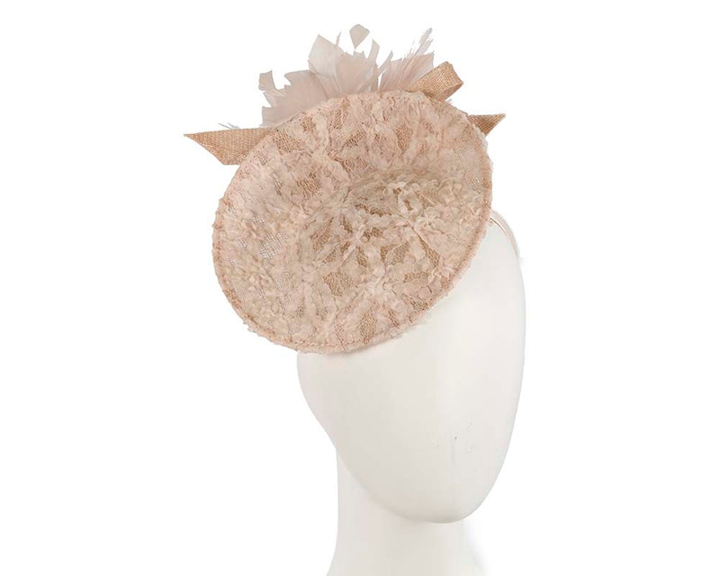 Cupids Millinery Women's Hat Pink Blush plate fascinator with flower by Cupids Millinery