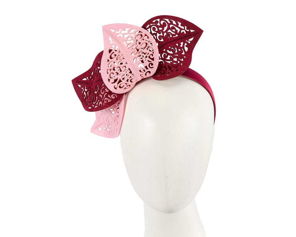 Cupids Millinery Women's Hat Pink/Burgundy Modern burgundy & pink racing fascinator by Max Alexander