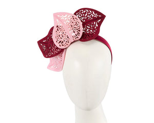 Cupids Millinery Women's Hat Pink/Burgundy Modern burgundy & pink racing fascinator by Max Alexander