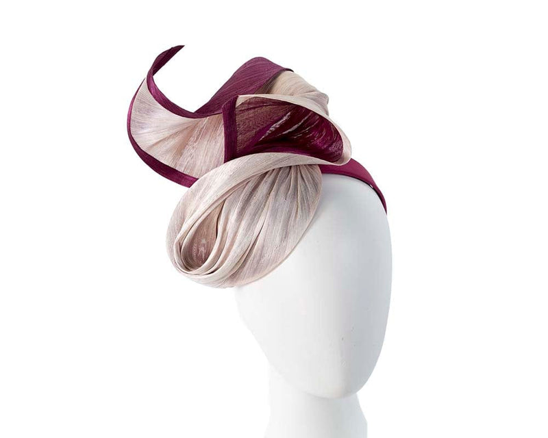 Cupids Millinery Women's Hat Pink/Burgundy Pink & Wine designers fascinator for Melbourne Cup Ascot races