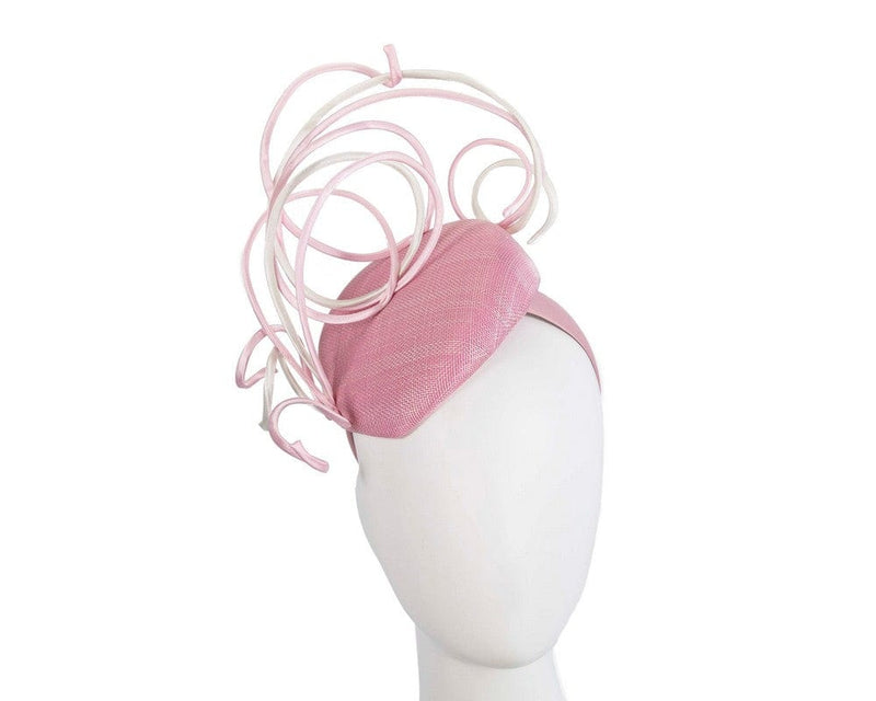 Cupids Millinery Women's Hat Pink/Cream Designers pink & cream pillbox fascinator by Fillies Collection