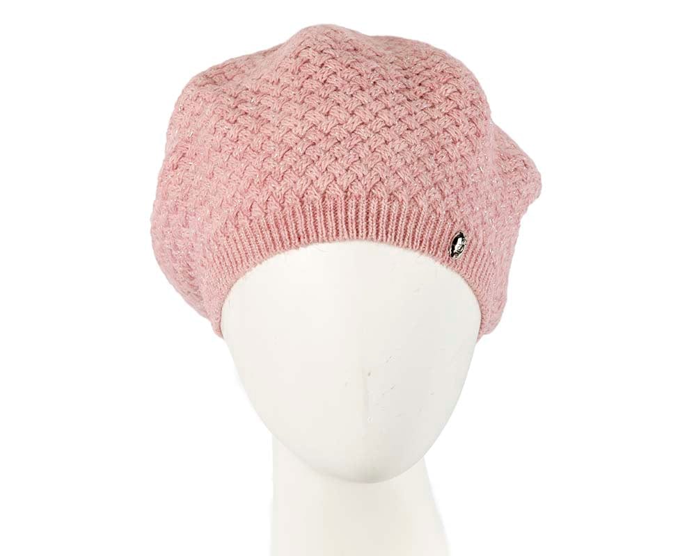 Cupids Millinery Women's Hat Pink Crocheted wool pink beret by Max Alexander