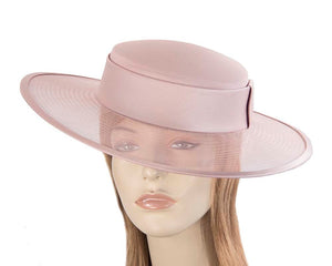 Cupids Millinery Women's Hat Pink Dusty pink designers boater hat