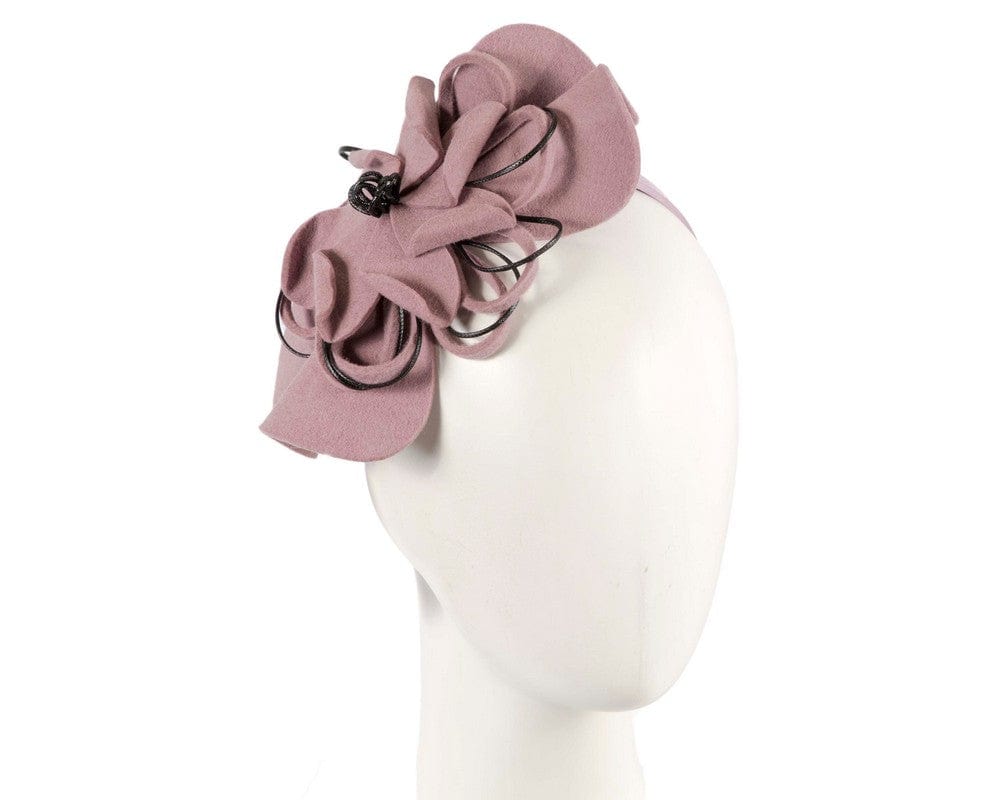 Cupids Millinery Women's Hat Pink Dusty pink felt flower racing fascinator