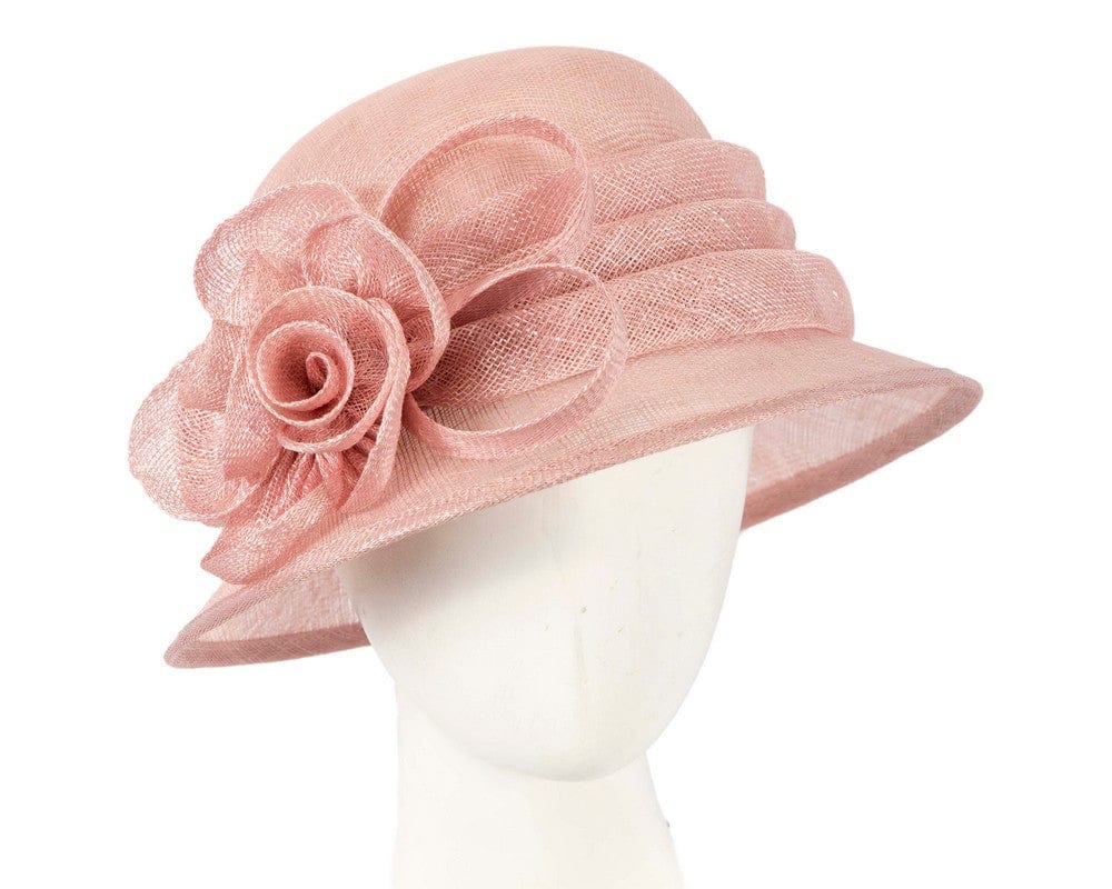 Cupids Millinery Women's Hat Pink Dusty Pink Ladies Cloche Racing Hat by Max Alexander