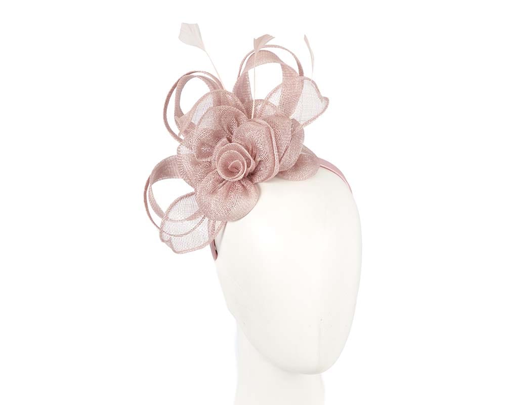 Cupids Millinery Women's Hat Pink Dusty Pink sinamay flower fascinator by Max Alexander