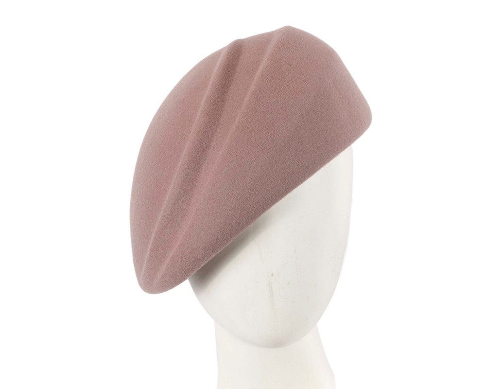 Cupids Millinery Women's Hat Pink Dusty pink winter felt beret by Max Alexander