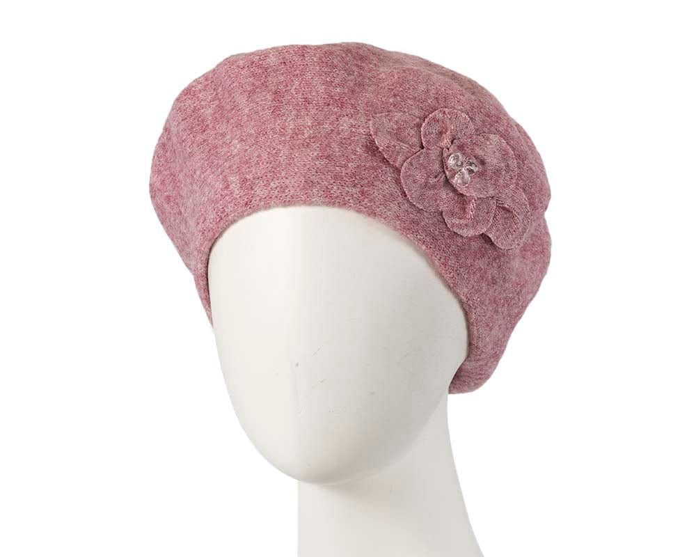 Cupids Millinery Women's Hat Pink European made woven dusty pink beret
