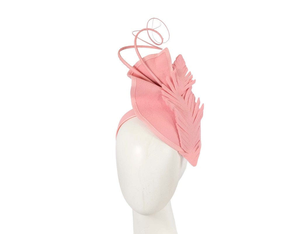 Cupids Millinery Women's Hat Pink Exclusive pink felt winter racing fascinator by Fillies Collection