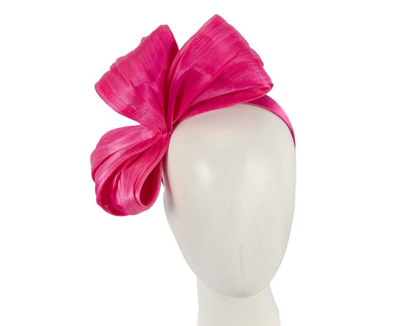 Cupids Millinery Women's Hat Pink/Fuchsia Exclusive hot pink silk abaca bow by Fillies Collection