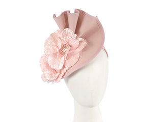 Cupids Millinery Women's Hat Pink Large blush felt flower fascinator