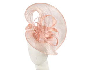 Cupids Millinery Women's Hat Pink Large blush silk abaca heart fascinator