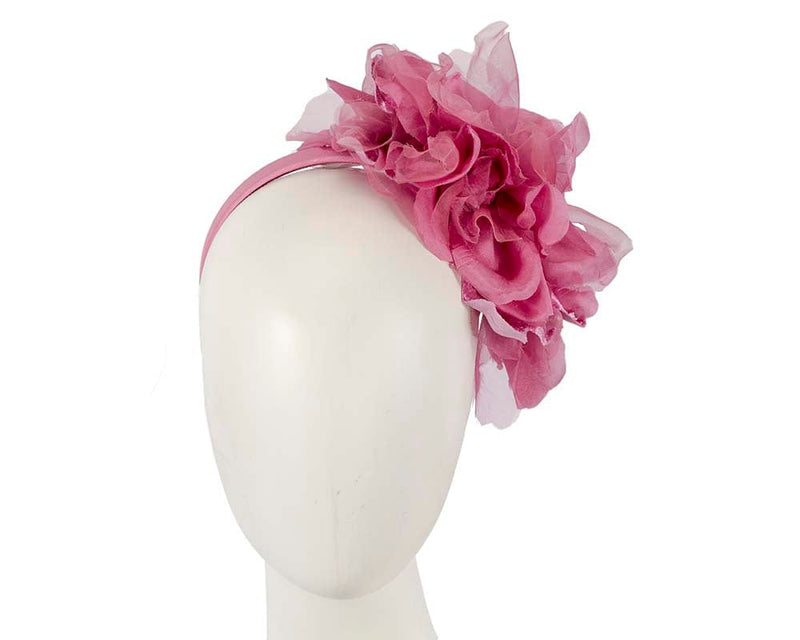 Cupids Millinery Women's Hat Pink Large dusty pink flower headband by Cupids Millinery