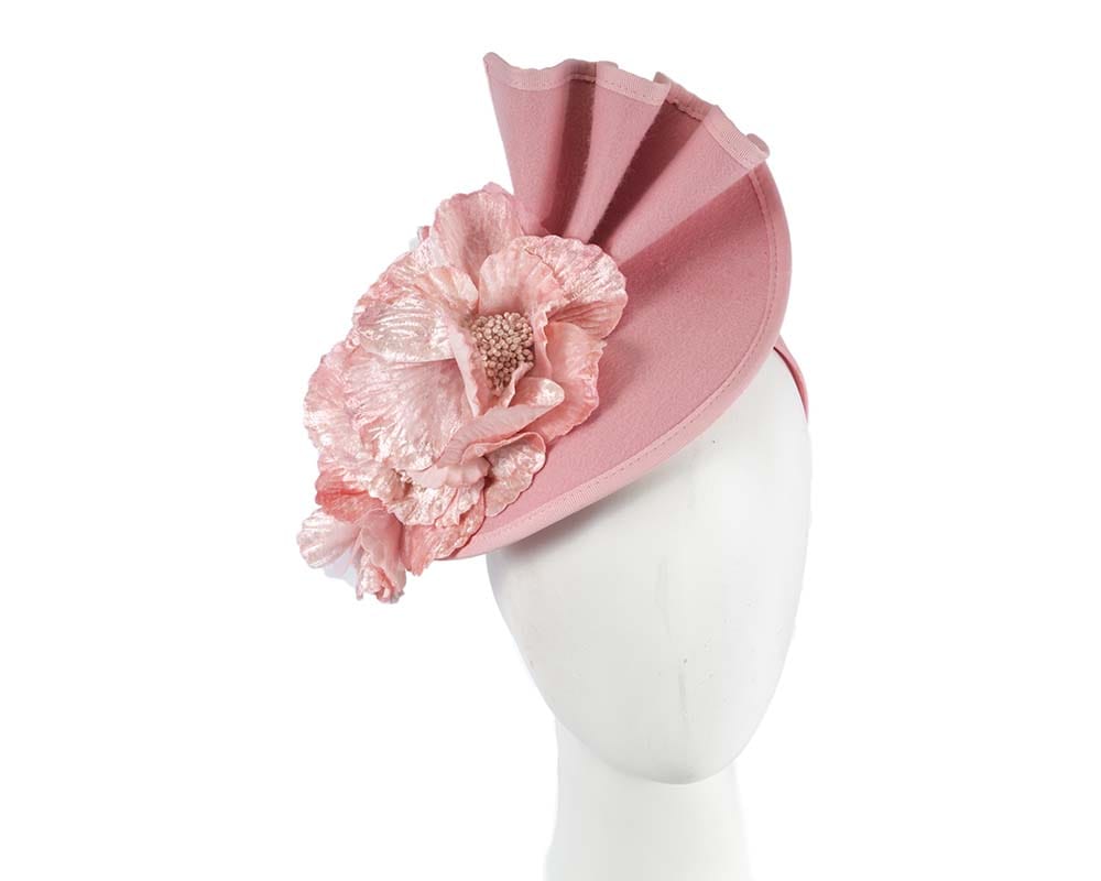 Cupids Millinery Women's Hat Pink Large pink felt flower fascinator