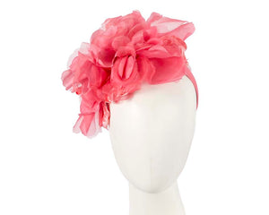 Cupids Millinery Women's Hat Pink Large pink flower headband by Cupids Millinery