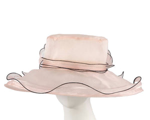 Cupids Millinery Women's Hat Pink Large Pink Organza Racing Hat