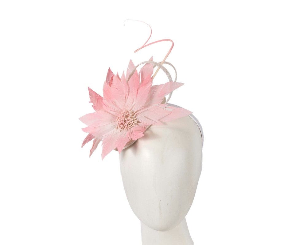 Cupids Millinery Women's Hat Pink Light Pink feather flower fascinator by Max Alexander