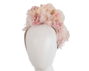 Cupids Millinery Women's Hat Pink/Nude Exclusive pink silk flower headband fascinator