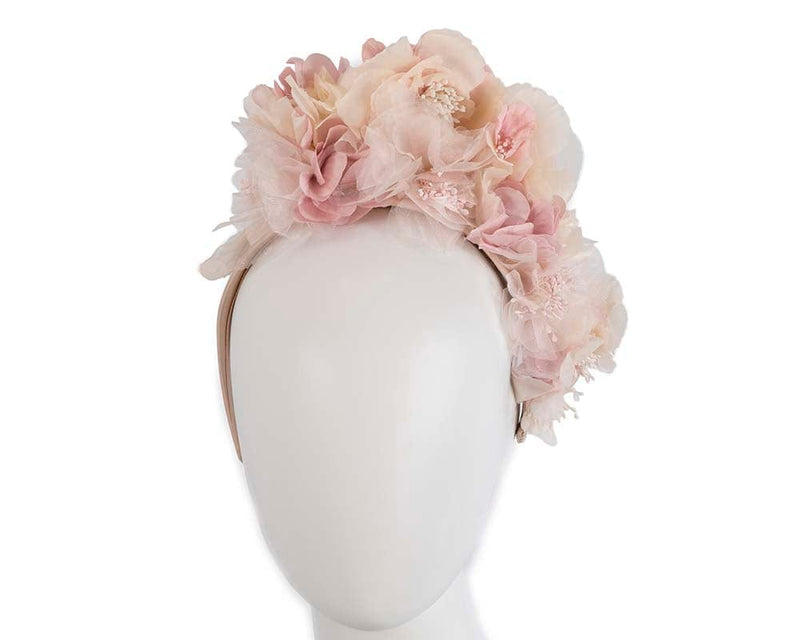 Cupids Millinery Women's Hat Pink/Nude Exclusive pink silk flower headband fascinator