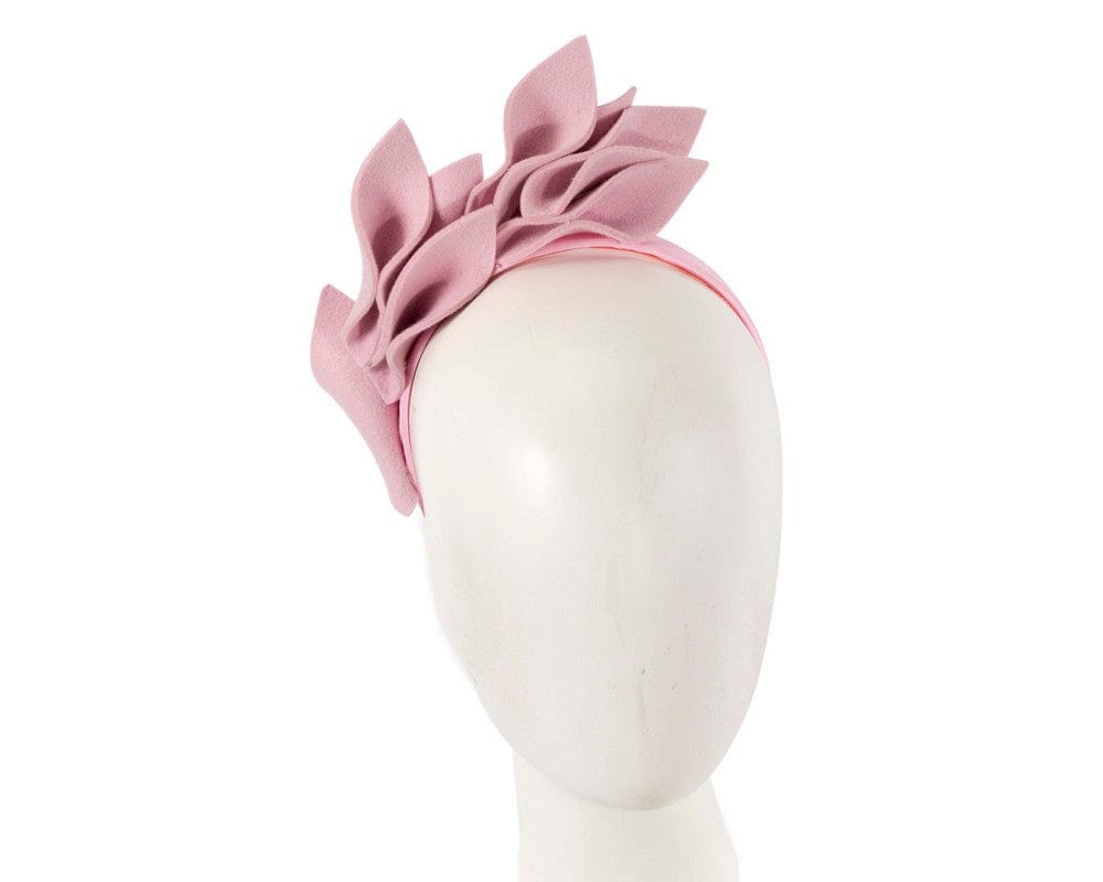 Cupids Millinery Women's Hat Pink Pink felt flowers winter racing fascinator by Max Alexander