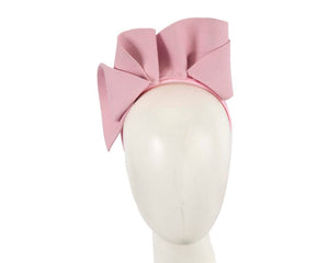 Cupids Millinery Women's Hat Pink Pink felt winter racing fascinator by Max Alexander