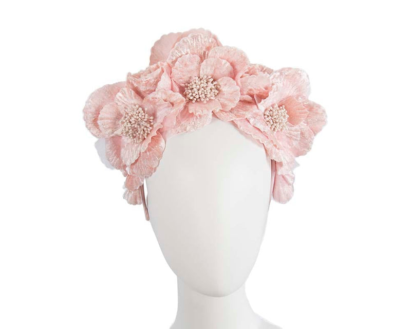 Cupids Millinery Women's Hat Pink Pink flower halo fascinator