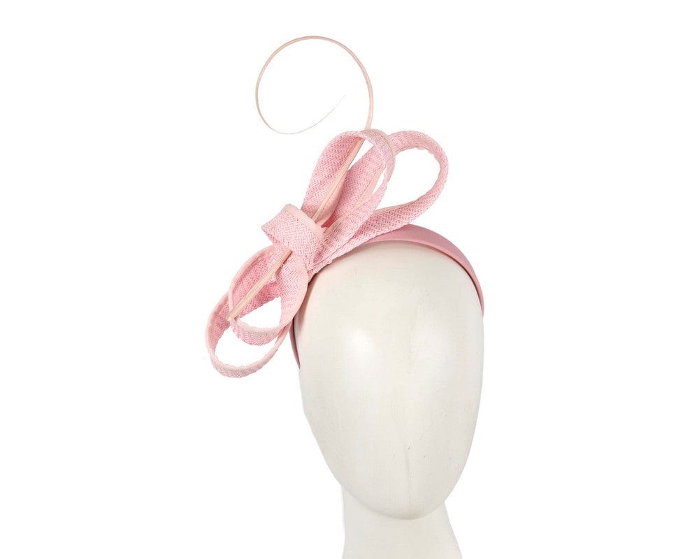 Cupids Millinery Women's Hat Pink Pink loops and feather fascinator by Max Alexander