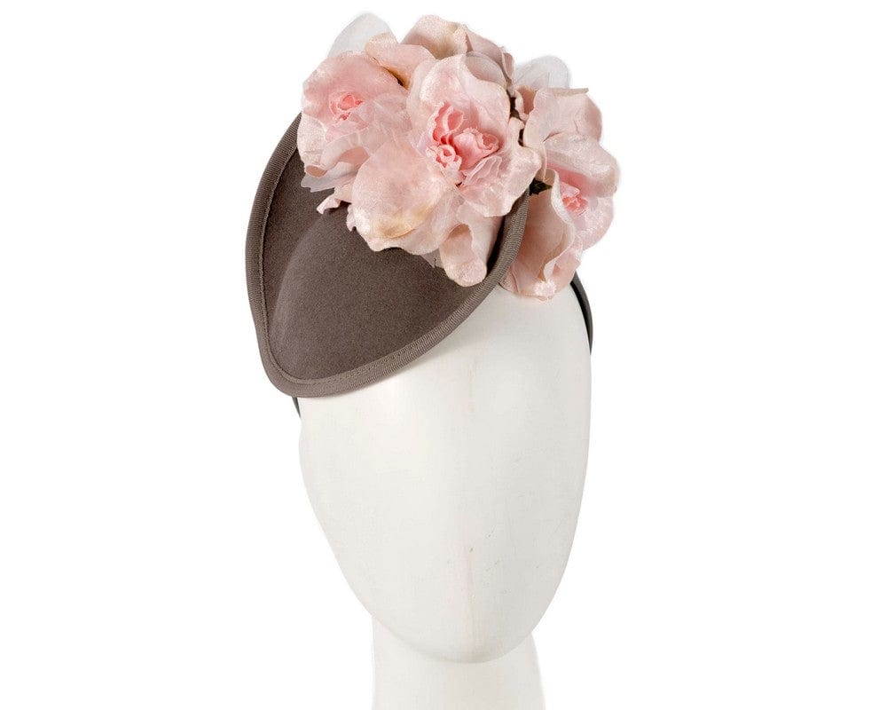 Cupids Millinery Women's Hat Pink/Silver Grey and pink flower fascinator by Fillies Collection