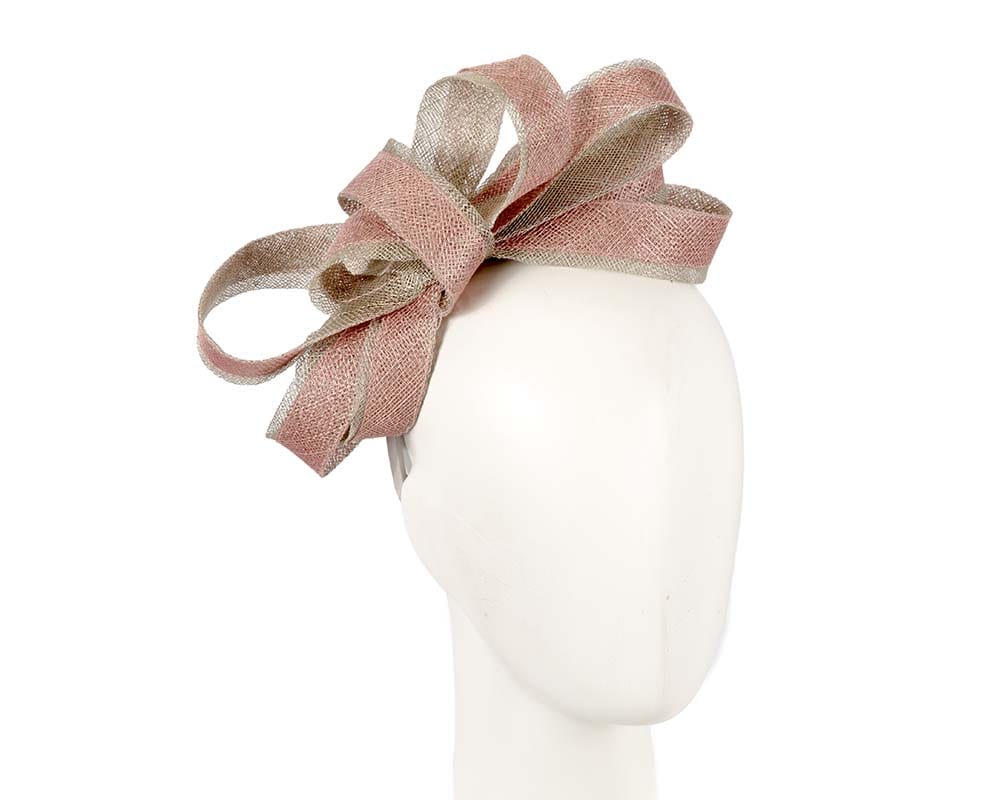 Cupids Millinery Women's Hat Pink/Silver Pink & Silver loops racing fascinator by Max Alexander