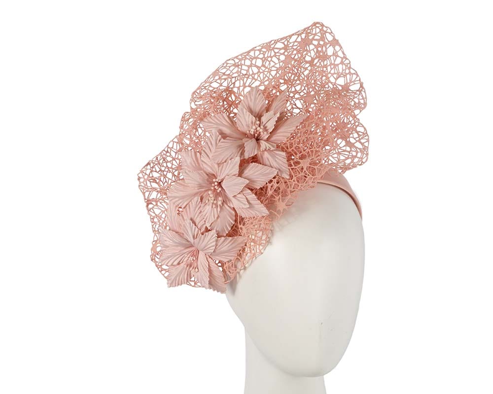Cupids Millinery Women's Hat Pink Staggering peach pink racing fascinator by Fillies Collection